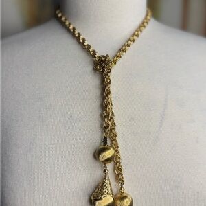Vintage Monet Gold Chain Statement Necklace